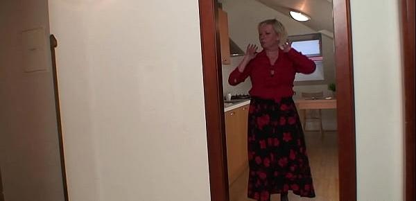 Big tits old grandma please two workers
